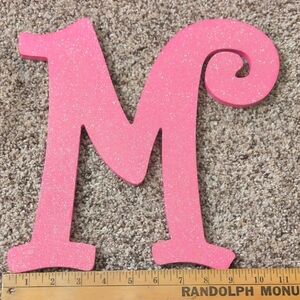 Glitter Sparkly Pink Decorative Letter M